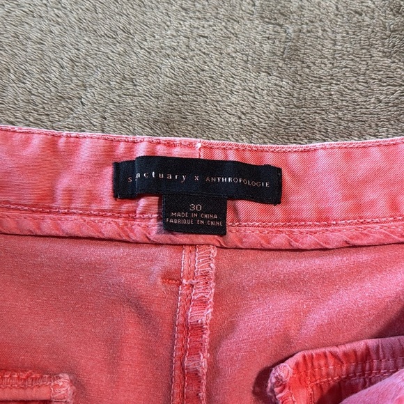 Sanctuary X Anthropologie Women's Cotton Salmon Colored‎ Shorts - Picture 6 of 13